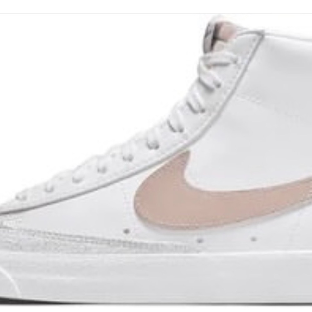Nike Women's White and Pink High-Top Sneakers